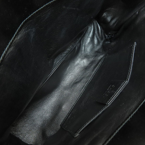 Gucci Mini Bag Flower Motif Handbag Satin Black - Picture 5 of 9